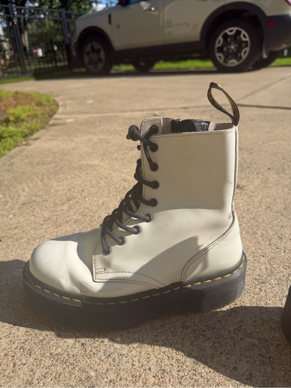 Dr. Martens Jadon White Platform Boots